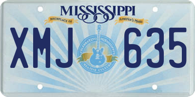 MS license plate XMJ635