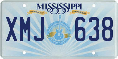 MS license plate XMJ638