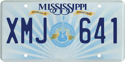 MS license plate XMJ641