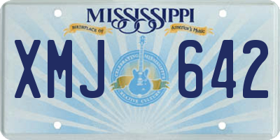 MS license plate XMJ642