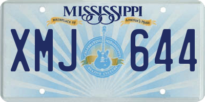 MS license plate XMJ644
