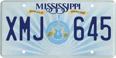 MS license plate XMJ645