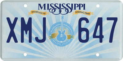 MS license plate XMJ647
