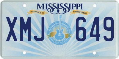 MS license plate XMJ649