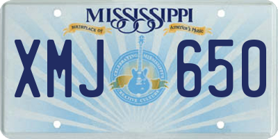 MS license plate XMJ650