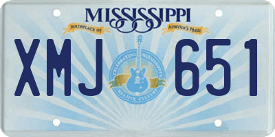 MS license plate XMJ651