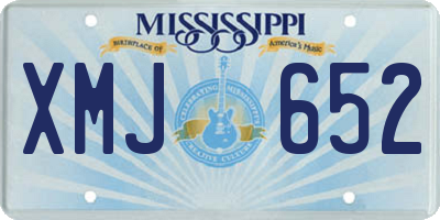 MS license plate XMJ652