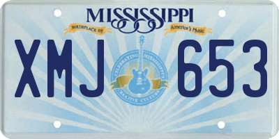 MS license plate XMJ653