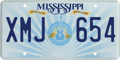 MS license plate XMJ654