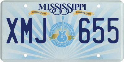 MS license plate XMJ655