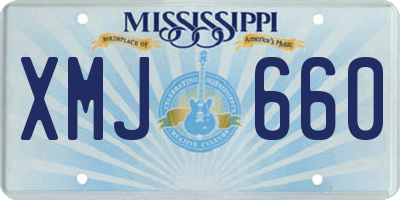 MS license plate XMJ660