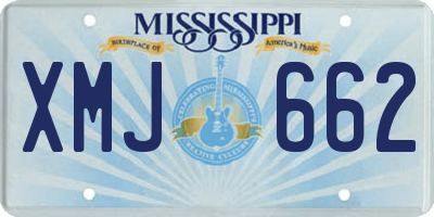 MS license plate XMJ662