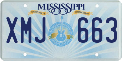 MS license plate XMJ663