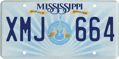 MS license plate XMJ664