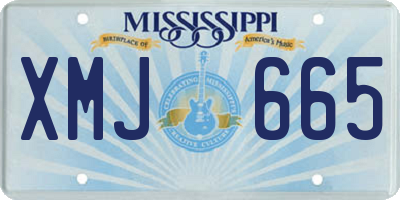 MS license plate XMJ665