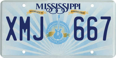 MS license plate XMJ667