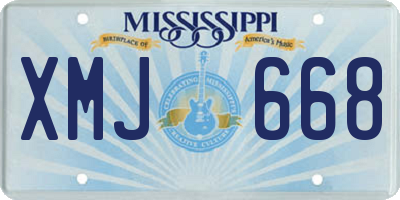 MS license plate XMJ668