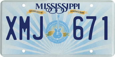 MS license plate XMJ671