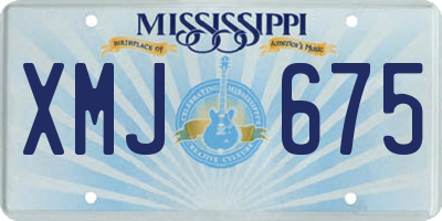MS license plate XMJ675