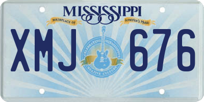 MS license plate XMJ676
