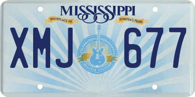 MS license plate XMJ677