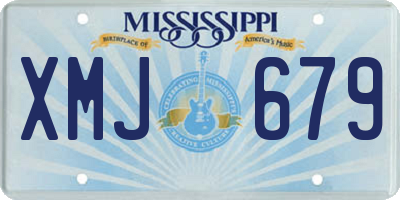 MS license plate XMJ679