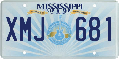 MS license plate XMJ681