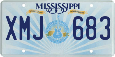 MS license plate XMJ683