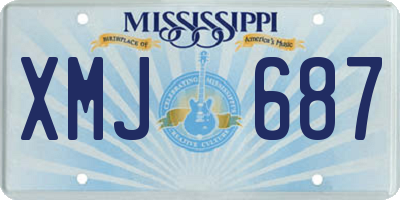 MS license plate XMJ687