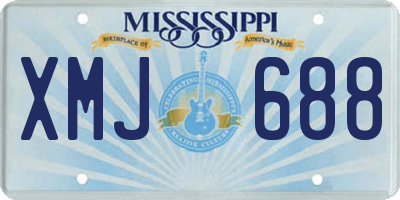 MS license plate XMJ688