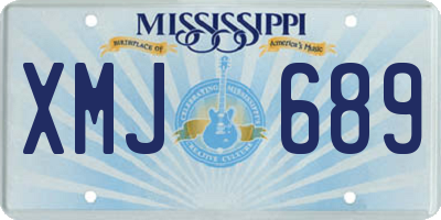 MS license plate XMJ689