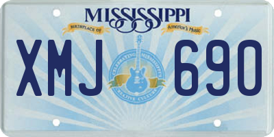 MS license plate XMJ690