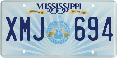 MS license plate XMJ694