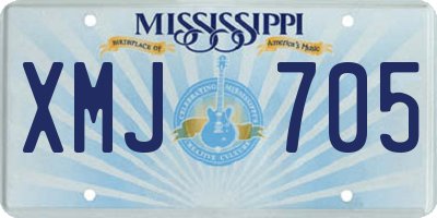 MS license plate XMJ705