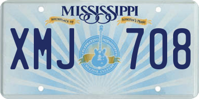 MS license plate XMJ708