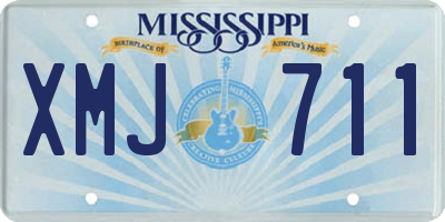 MS license plate XMJ711