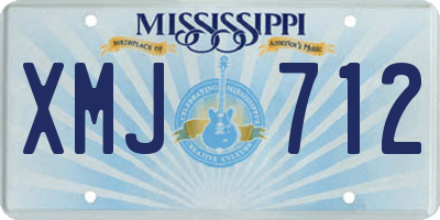MS license plate XMJ712