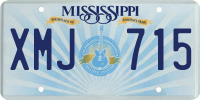 MS license plate XMJ715