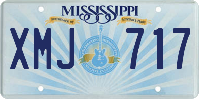 MS license plate XMJ717