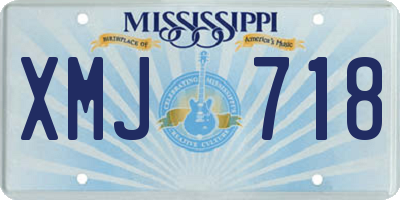 MS license plate XMJ718