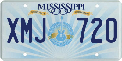 MS license plate XMJ720