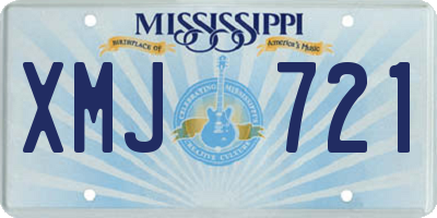 MS license plate XMJ721