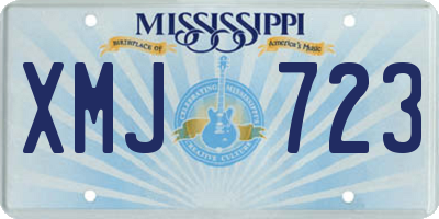 MS license plate XMJ723