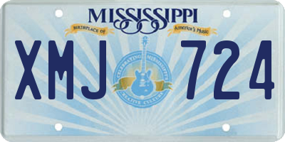 MS license plate XMJ724