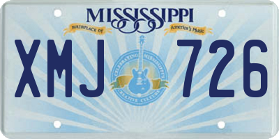 MS license plate XMJ726