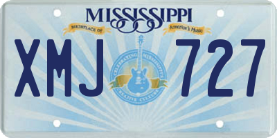 MS license plate XMJ727