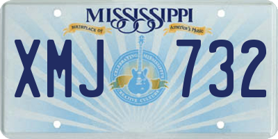 MS license plate XMJ732