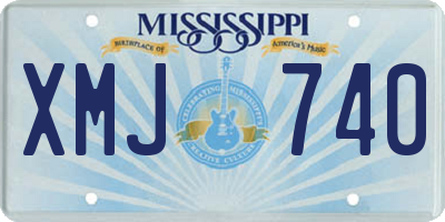 MS license plate XMJ740