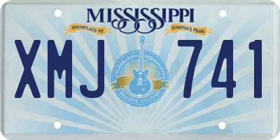 MS license plate XMJ741