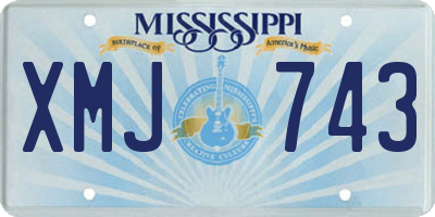 MS license plate XMJ743